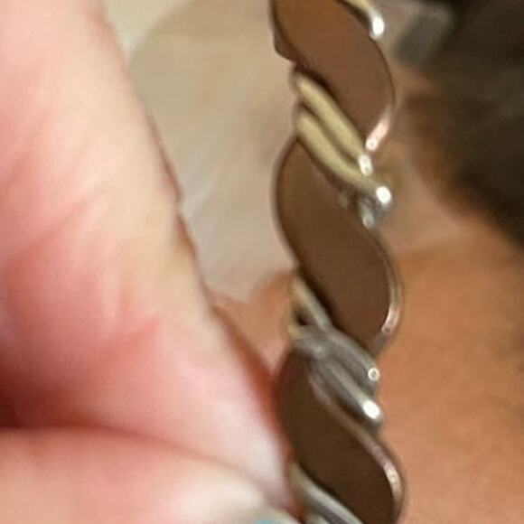 Handmade Copper and Silver Bangle Bracelet - Picture 9 of 9